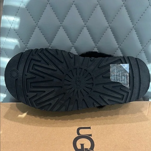 UGG Black Plush Lined Slippers - Picture 14 of 15